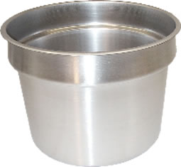 Food Inset Pan, Round, Stainless, 11 qt