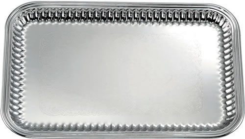 Tray, Rectangle Fluted Stainless
