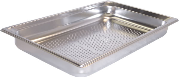 Steamtable Pan, Full Size, Perforated, Stainless, 2-1/2