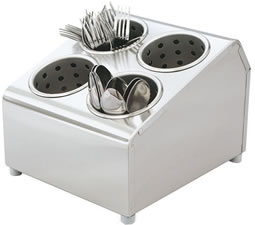 Vollrath Co. - Flatware Cylinder Holder, 4 Compartment, Stainless