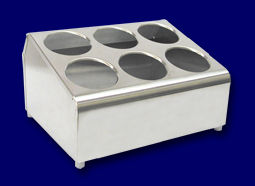 Vollrath Co. - Flatware Cylinder Holder, 6 Compartment, Stainless