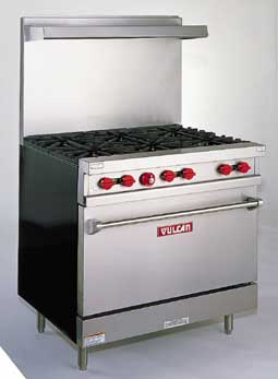 Vulcan-Hart Corp. - Restaurant Range w/6 Burners 1 Oven Liquid Propane Gas 36