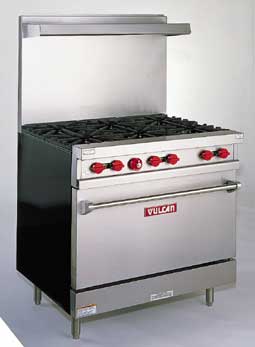 Restaurant Range w/6 Burners 1 Oven Liquid Propane Gas 36