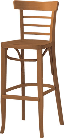 Medium Brown Finish Ladderback Wood Bar Stool