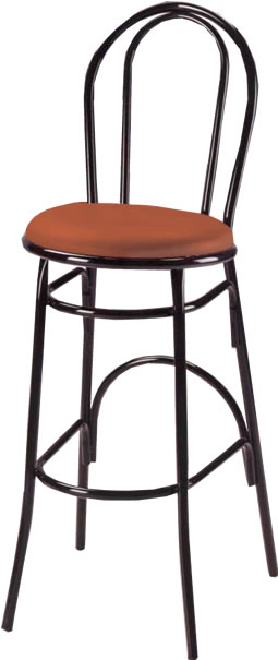 Parlor Plain Back Bar Stool with Tabasco Seat Pad