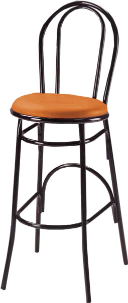 Parlor Plain Back Bar Stool with Apricot Seat Pad