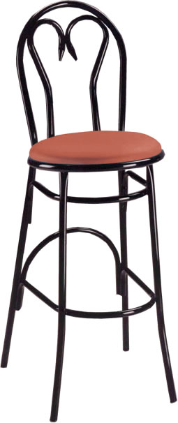 Parlor Curved Back Bar Stool with Tabasco Seat Pad