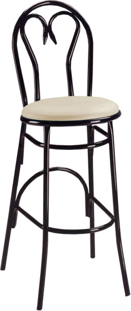 Parlor Curved Back Bar Stool with Sand Seat Pad