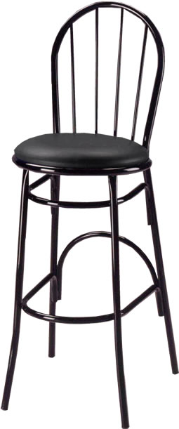 Waymar Industries - Parlor Fan Back Bar Stool with Black Seat Pad