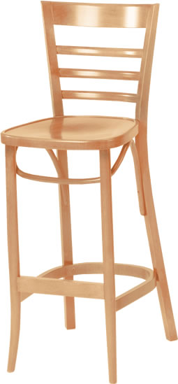 Natural Finish Ladderback Wood Bar Stool