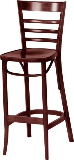 Deep Red Finish Ladderback Wood Bar Stool