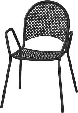 Chair, Patio, Lattice Mesh, Black Finish