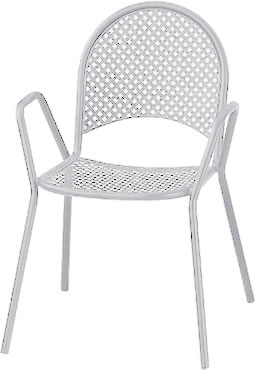 Chair, Patio, Lattice Mesh, Silver Finish