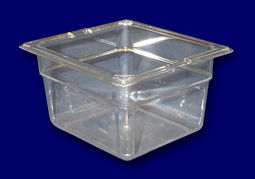 Food Pan, Sixth Size, Polycarbonate, Clear, 4