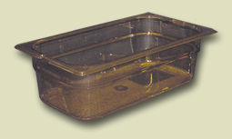 Food Pan, Third Size, High Heat, Polysulfone, Amber, 4